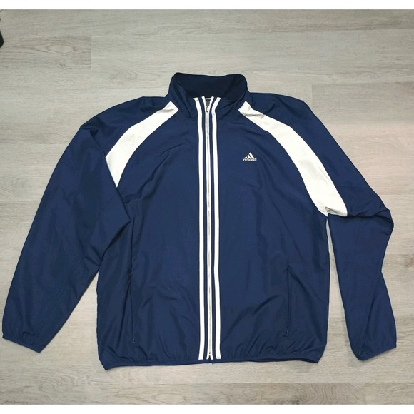 Vintage Adidas Track Wind Breaker Jacket Blue Size Medium ClimaProof 2004 - Picture 1 of 7